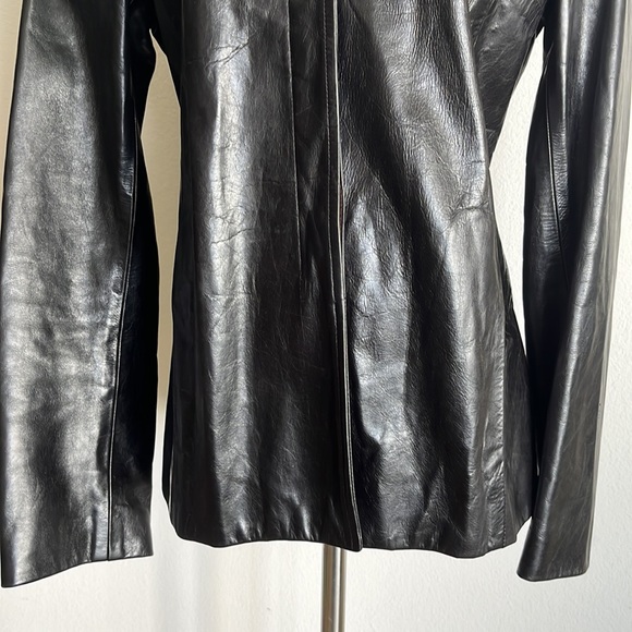Woman’s leather jacket chaiken and Capone black size 8 vintage - Picture 4 of 10